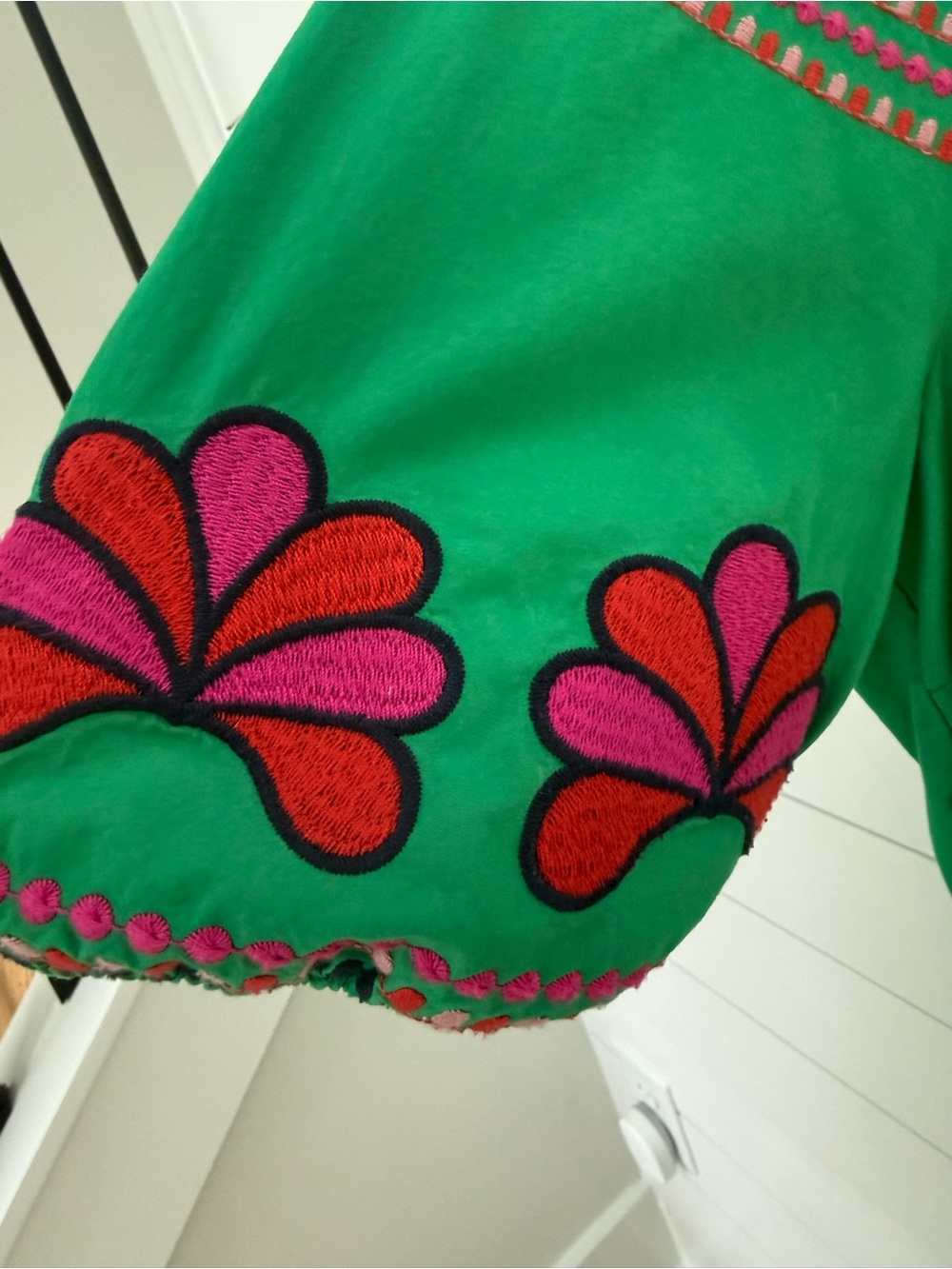 Boden Green Maxi Dress with Floral Embroidery. Worn only 4 times! Great cond! - Picture 3 of 7